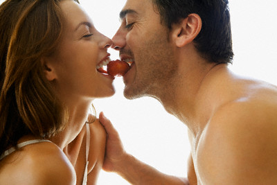 Couple Eating a Strawberry
